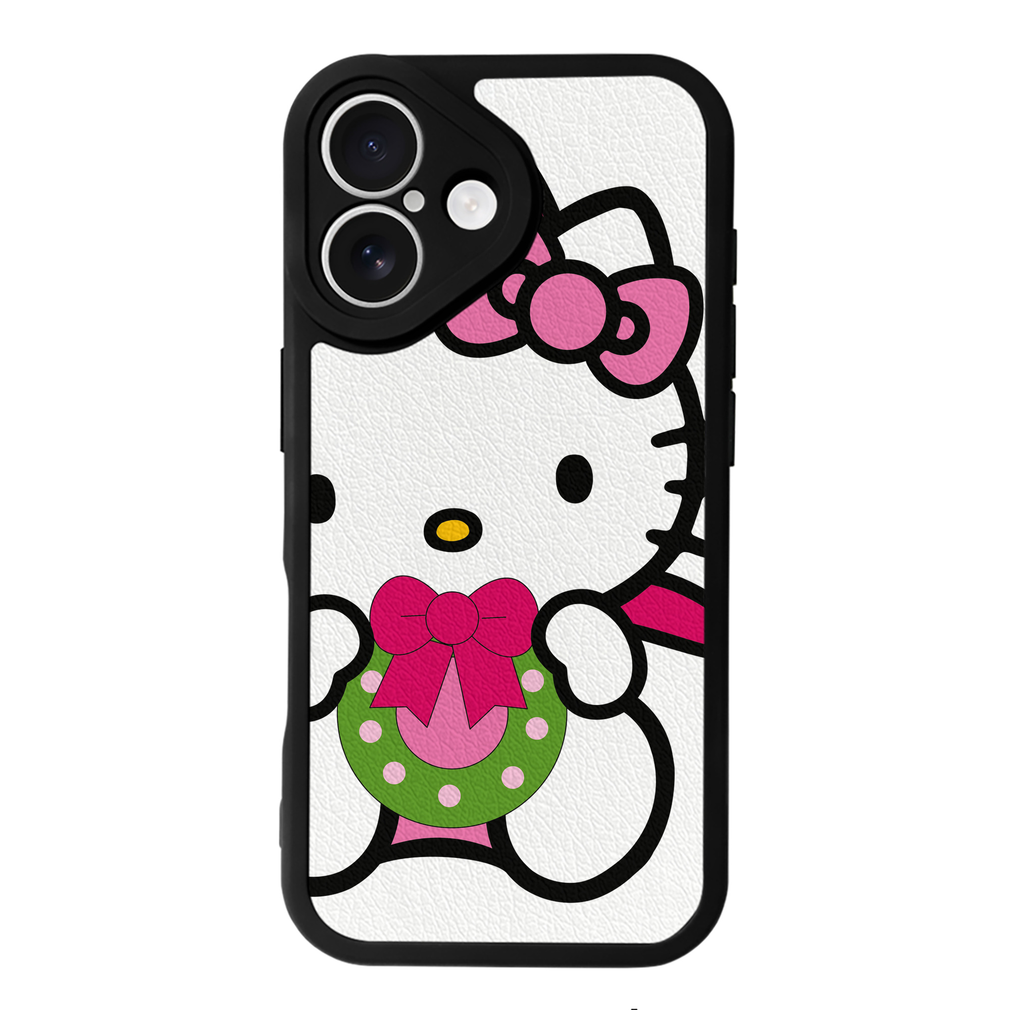 （画像用） Hello Kitty ハローキティ 【iPhone 16シリーズ対応】シリコンスマホケース（レザー調） 材質：シリコン